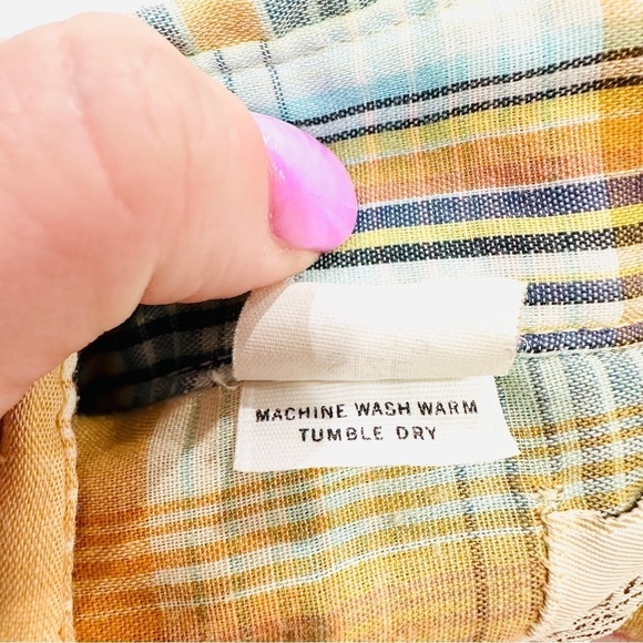 Vintage Dee Cee Brand Authentic Western Wear Orange Blue Pearl Button Down Shirt - Picture 8 of 8